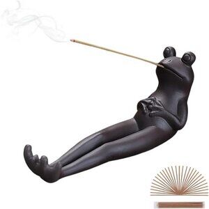 ChangWanna Ceramic Frog Incense Holder - Set of 45 Sandalwood Incense Sticks